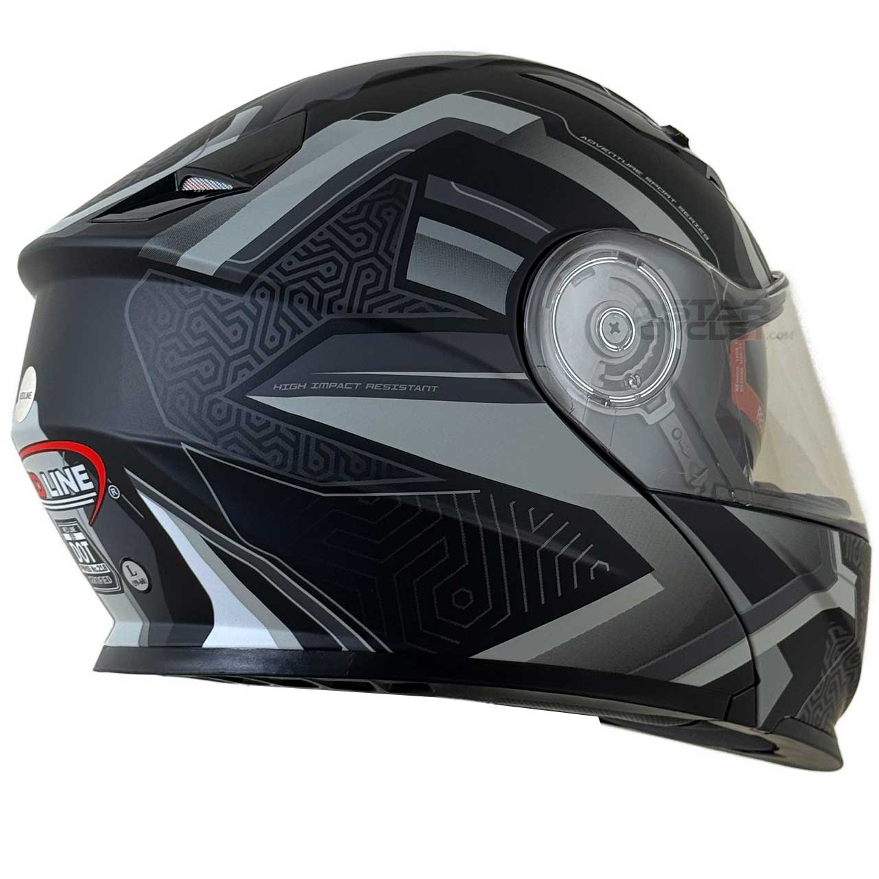 وزن کلاه کاسکت فک متحرک REDLINE مدل MATT-BLACK-Grey-Lose 939-24