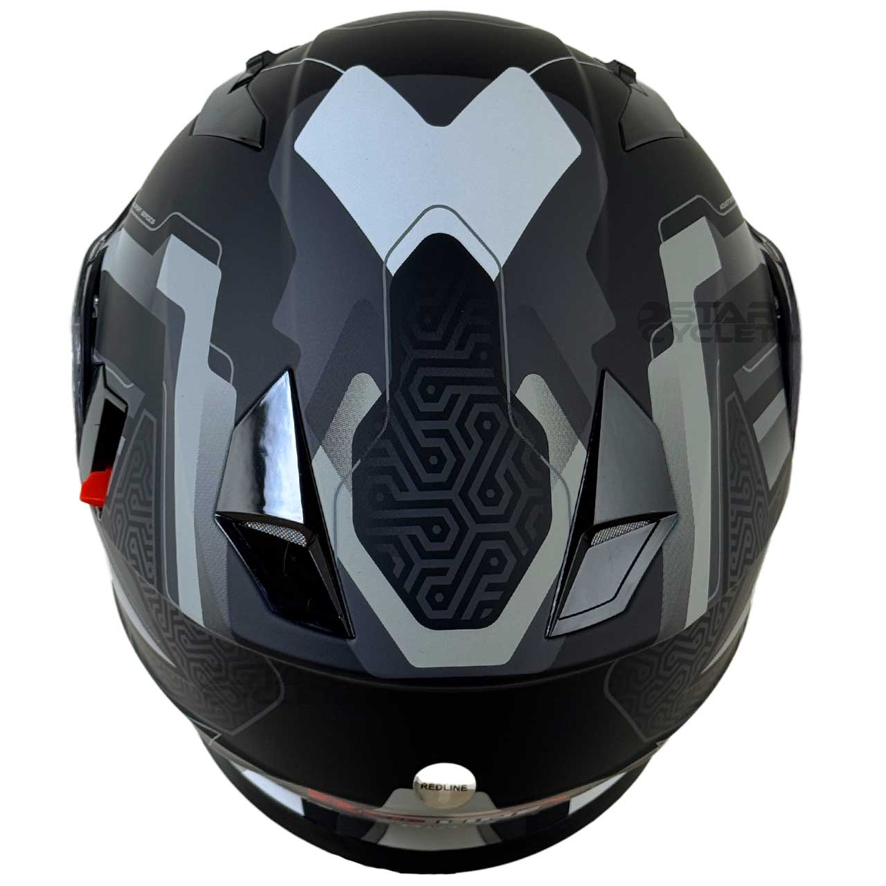 عکس کلاه کاسکت فک متحرک REDLINE مدل MATT-BLACK-Grey-Lose 939-24
