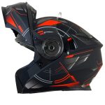 وزن کلاه کاسکت فک متحرک REDLINE مدل MATT-BLACK-Red-Time 939-17