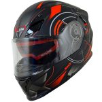 خرید کلاه کاسکت فک متحرک REDLINE مدل MATT-BLACK-Red-Time 939-17