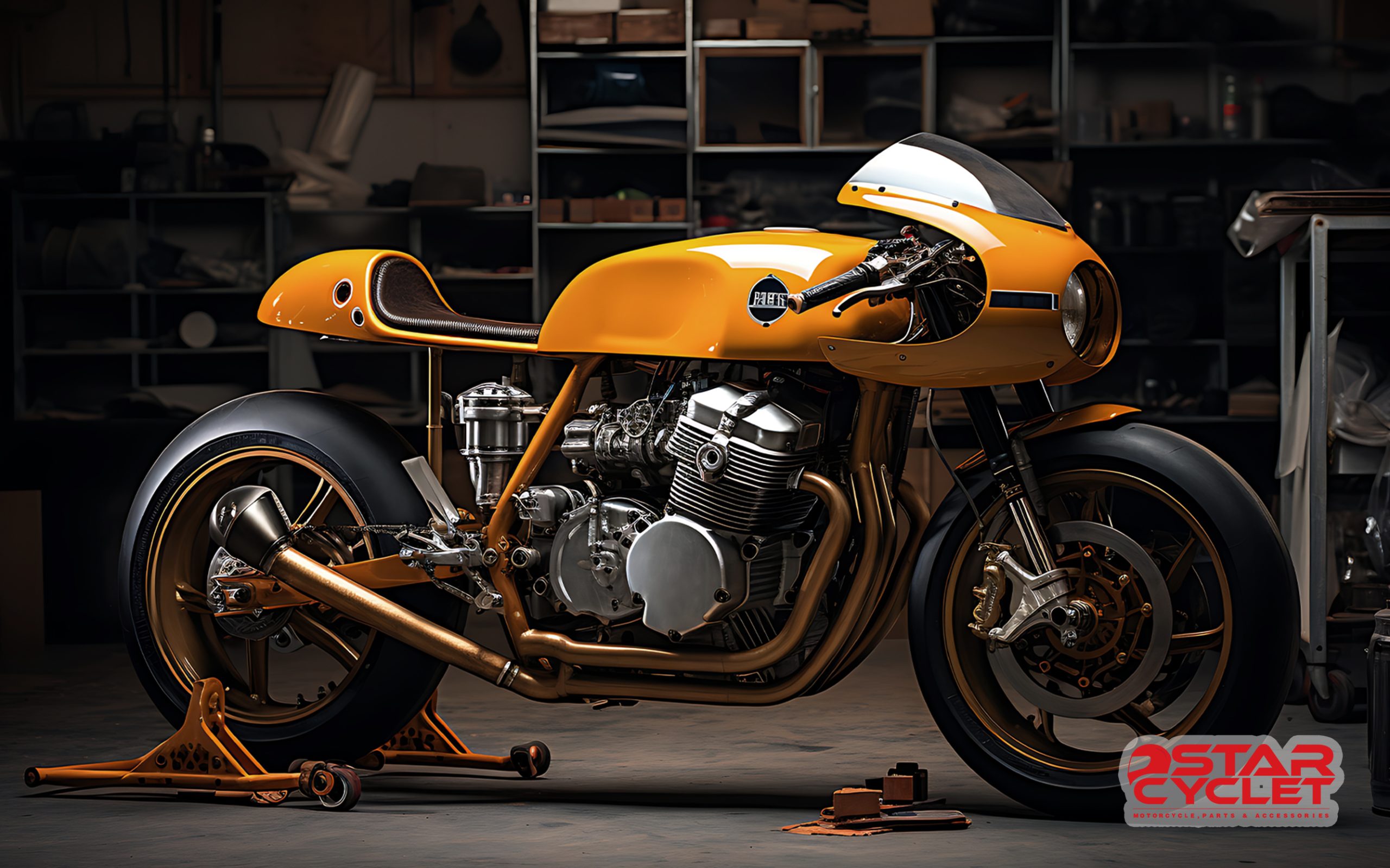 موتور سیکلت زرد 