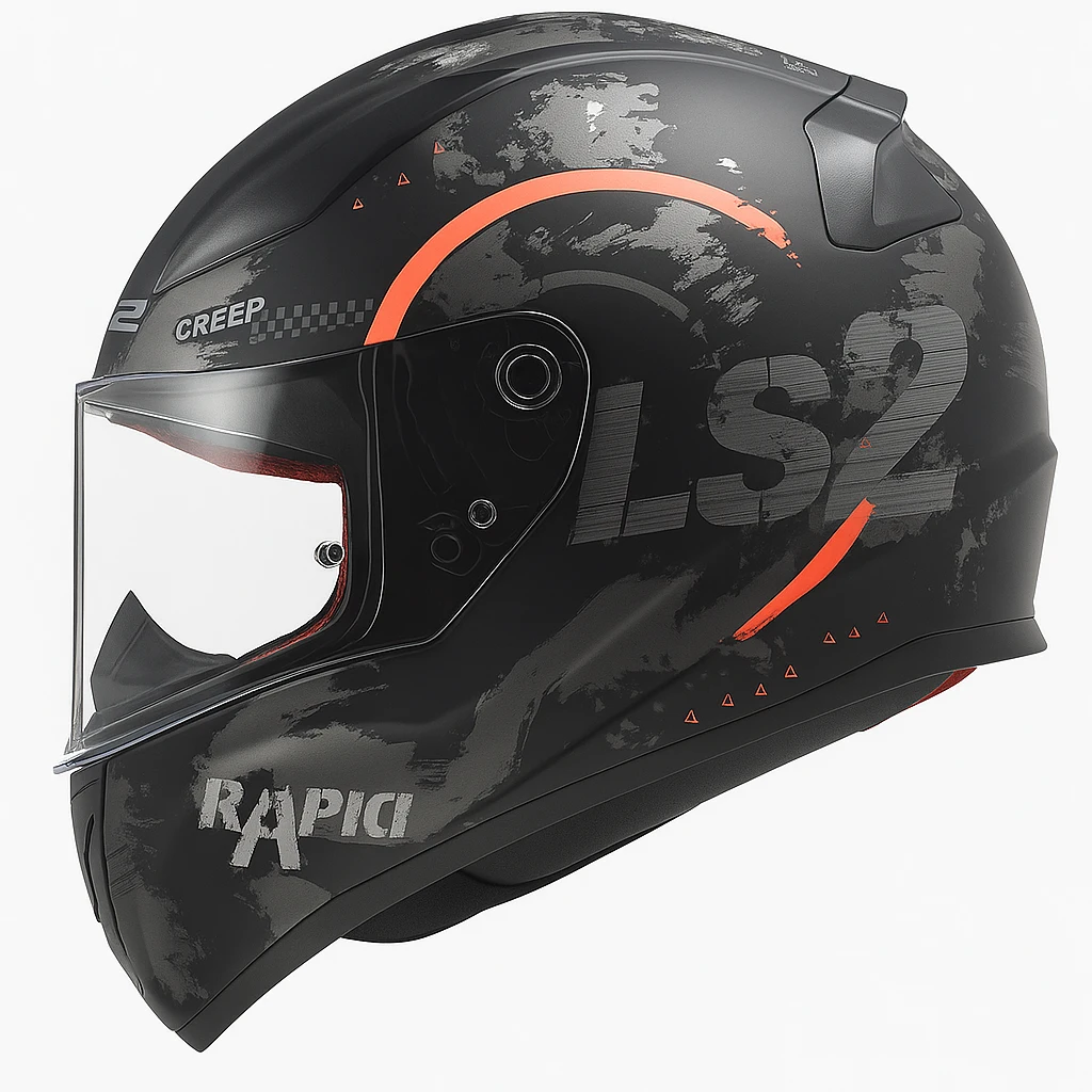 کلاه کاسکت فک ثابت LS2 مدل RAPiD CREEP BLACK GRAY