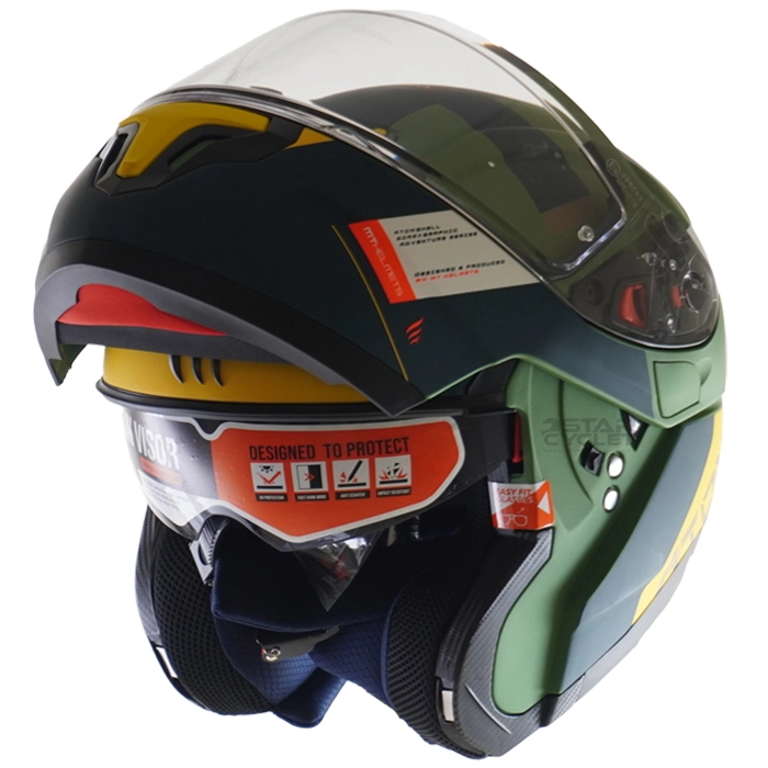 کلاه کاسکت فک متحرک MT مدل ATOM-SV-GOREX-GREEN-