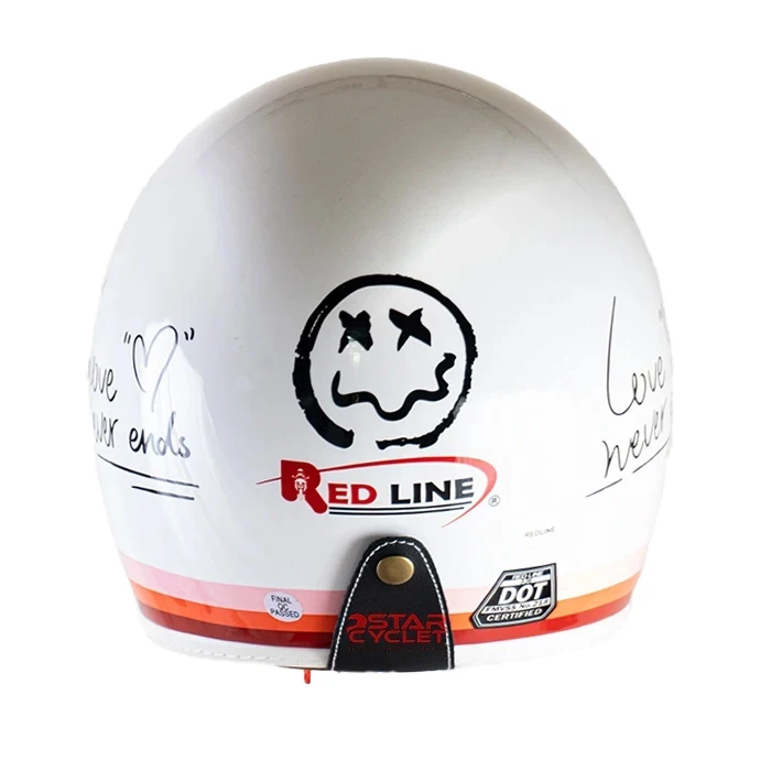 کلاه کاسکت وسپایی ردلاین مدل BRAIGHT WHITE/ Long