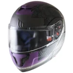 کلاه کاسکت فک متحرک MT مدل FU401SV ATOM SV GREY-PURPLE