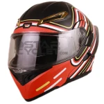 کلاه کاسکت فک متحرک Qike مدل Matt Black Red