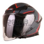 کلاه کاسکت بدون فک ردلاین مدل 7-965 MATT BLACK RED twilight