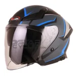 کلاه کاسکت بدون فک ردلاین مدل 8-965 MATT BLACK BLUE twilight