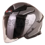 کلاه کاسکت بدون فک ردلاین مدل 9-965 MATT BLACK GRAY twilight