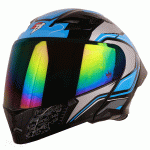 کلاه کاسکت فک متحرک استیل برد مدل blue white