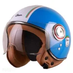 کلاه کاسکت بدون فک BEON مدل B110 - Blue Glossy White