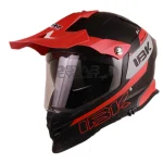 کلاه کاسکت ادونچری IBK مدل MATT BLACK RED