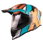 کلاه کاسکت ادونچری IBK مدل MATT BLACK ORANGE