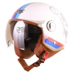 کلاه کاسکت وسپایی IBK مدل B110 WHITE BLUE REDLINE