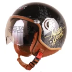 کلاه کاسکت وسپایی IBK مدل B110 MATT BLACK GRAY NEWYORK