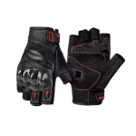 دستکش نیمه چرمی پروتکشن دار MOTOWOLF مدل BLACK RED
