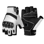 دستکش نیمه چرمی پروتکشن دار MOTOWOLF مدل WHITE