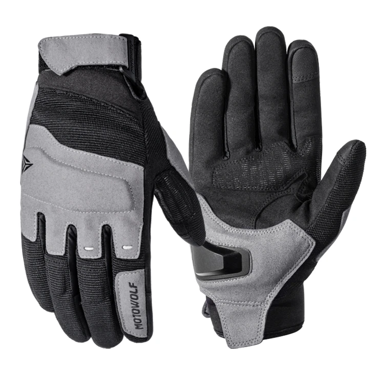 دستکش چهارفصل موتورسواری MOTOWOLF مدل BLACK GRAY