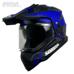 کلاه کاسکت ادونچری SOMAN مدل M10 MATT BLACK BLUE