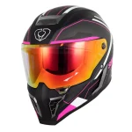 کلاه کاسکت فک ثابت SOMAN مدل H10 BLACK PINK