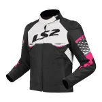 کاپشن زنانه زمستانی موتور سواری LS2 مدل APEX BLACK PINK WHITE