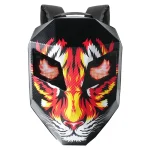 کوله پشتی چراغ دار موتور سواری مدل BLACK CARBON RED CAT