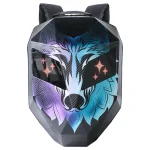 کوله پشتی چراغ دار موتور سواری مدل BLACK CARBON BLUE WOLF