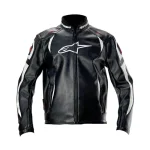 کاپشن موتورسواری چرم ALPINESTARS مدل BLACK WHITE