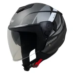 کلاه کاسکت بدون فک FLASH مدل 852 REVICE GRAY WHITE