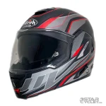 کلاه کاسکت فول متحرک AIROH مدل REV19 MATT BLACK GRAY RED