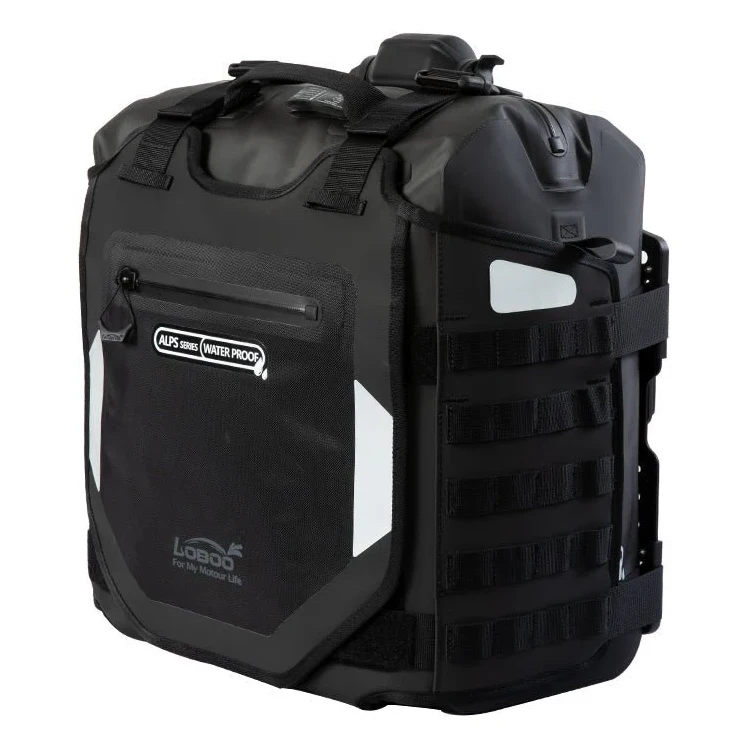 کیف ساید و بغل گارد ایربگ دار موتورسیکلت LOBOO (23L+30L) مدل ALPS BLACK
