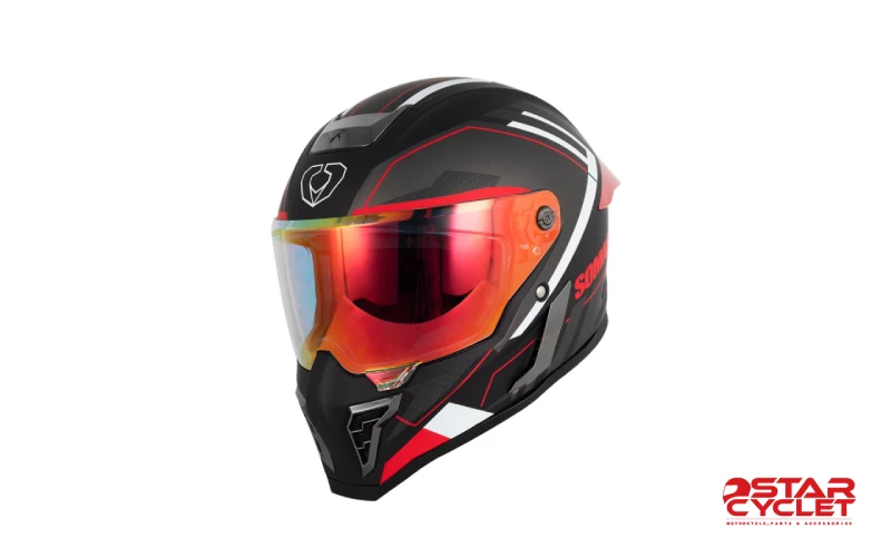 کلاه کاسکت فک ثابت SOMAN مدل H10 BLACK RED