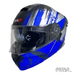 کلاه کاسکت فک متحرک MA2 مدل 963 MATT BLACK BLUE