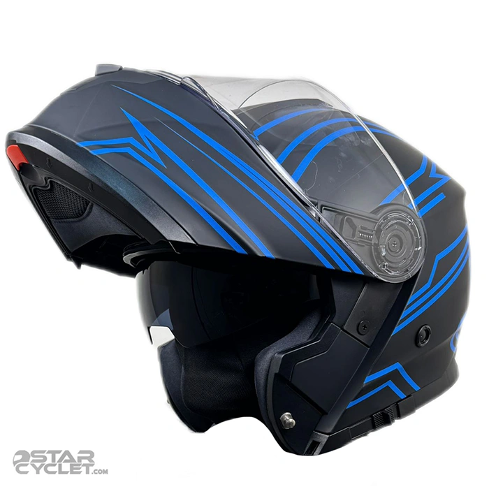 خرید کلاه کاسکت فک متحرک MA2 مدل 965 GRAPHIC MATT BLUE