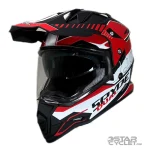 کلاه کاسکت اندروی RAPIDO مدل 632 BLACK WHITE RED