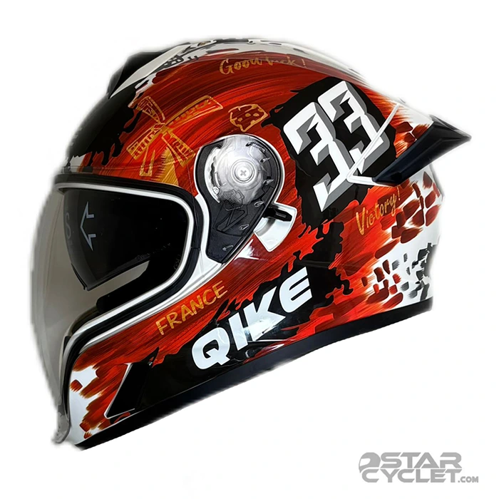 کلاه کاسکت فک ثابت QIKE مدل RED BLUE FRANCE