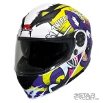 کلاه کاسکت فک متحرک RAPIDO مدل 950 MATT WHITE PURPLE YELLOW 74#C