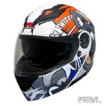 کلاه کاسکت فک متحرک RAPIDO مدل 950 MATT WHITE ORANGE 74#B