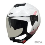 کلاه کاسکت بدون فک FLASH مدل 852 GLOSSY PINK WHITE 34#K