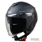 کلاه کاسکت بدون فک FLASH مدل 852 MATT RED BLACK 34#B