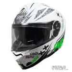 کلاه کاسکت فک متحرک FLASH مدل 935 SV MATT NEON YELLOW GREEN BLACK 36#C