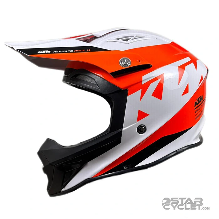 کلاه کاسکت کراسی KTM مدل COMP LIGHT WHITE ORANGE