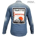 خرید پیراهن جین موتورسواری DENIM مدل BLUE HONDA