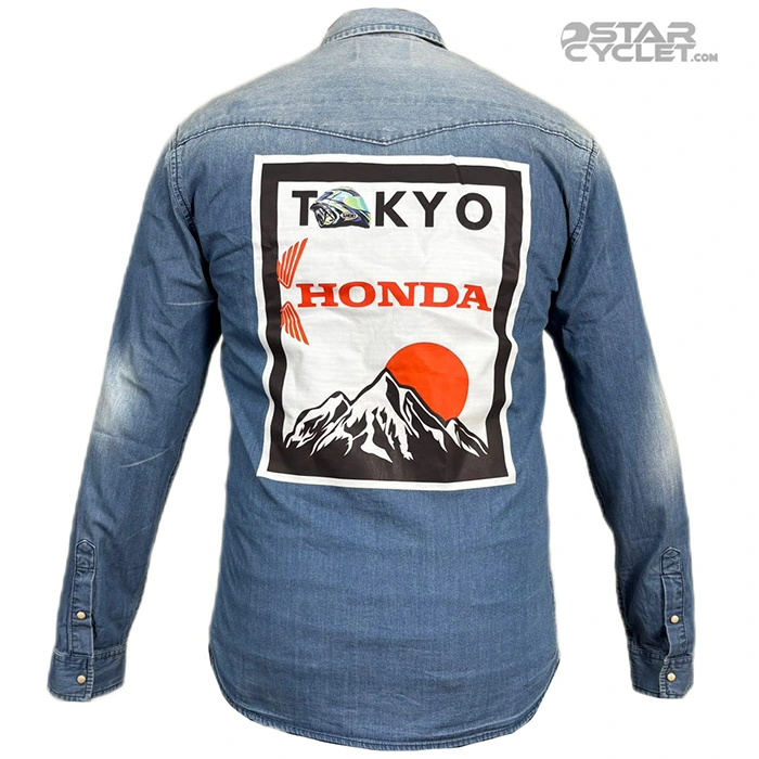 خرید پیراهن جین موتورسواری DENIM مدل BLUE HONDA