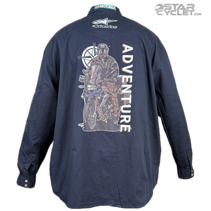 خریدپیراهن کتان موتورسواری H&M مدل NAVY BLUE ADVENTURE