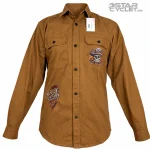 پیراهن کتان موتورسواری PIAZA مدل BROWN HARLEY DAVIDSON