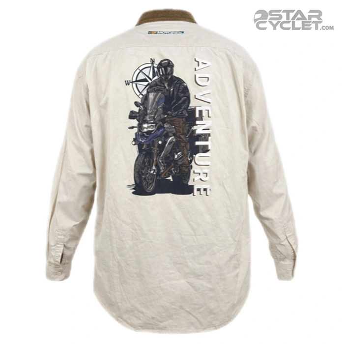 خرید پیراهن کتان موتورسواری CONQUEST مدل CREAM ADVENTURE