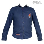 پیراهن کتان موتورسواری CEDAR WOOD مدل DARK BLUE SUZUKI