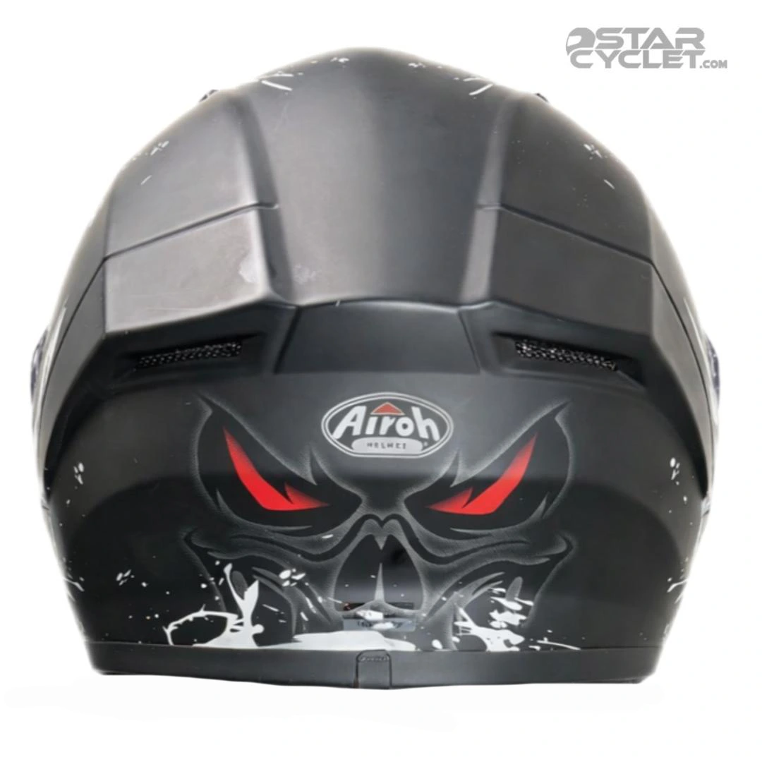 عکس کلاه کاسکت فک ثابت AIROH مدل VALOR MATT BLACK WHITE VENOM