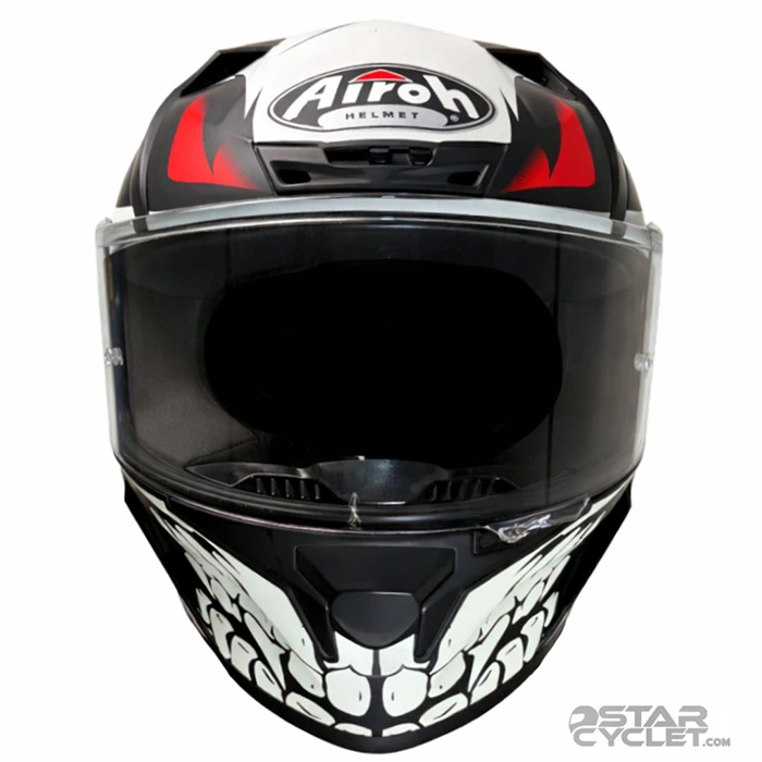 قیمت کلاه کاسکت فک ثابت AIROH مدل VALOR MATT BLACK WHITE VENOM